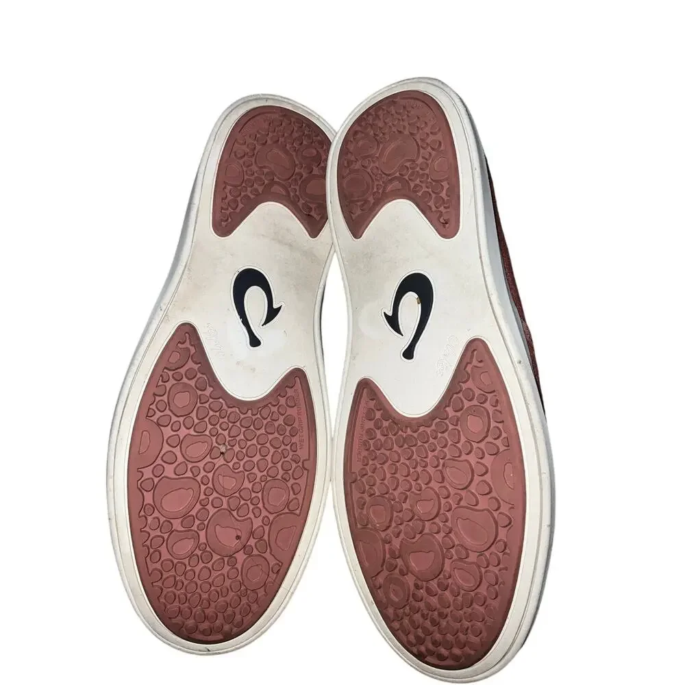 Olukai Hale'iwa Olona Pink Coral Slip On Cedar Sneaker Size 7